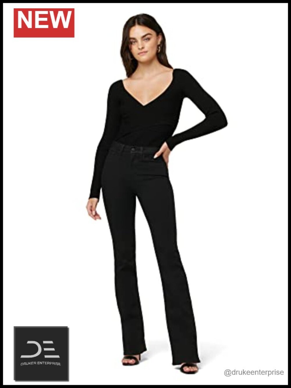 High Rise Bootcut Jeans for Women - Curvy Fit Denim 34 Inseam Stretchable